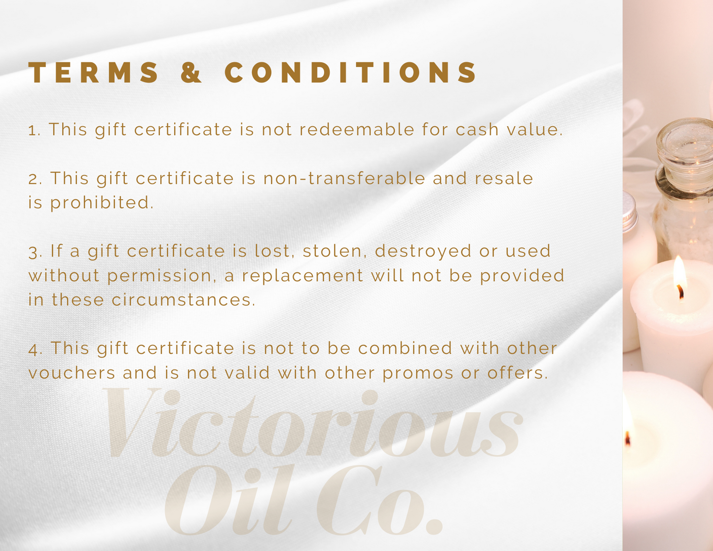 Victorious Oil Company Gift Certificates